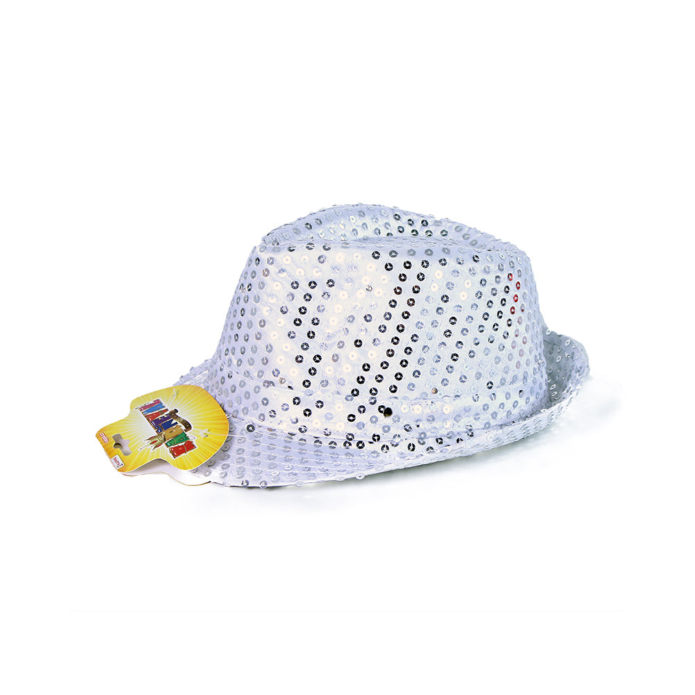 Ezüst Diszkósapka Led-del