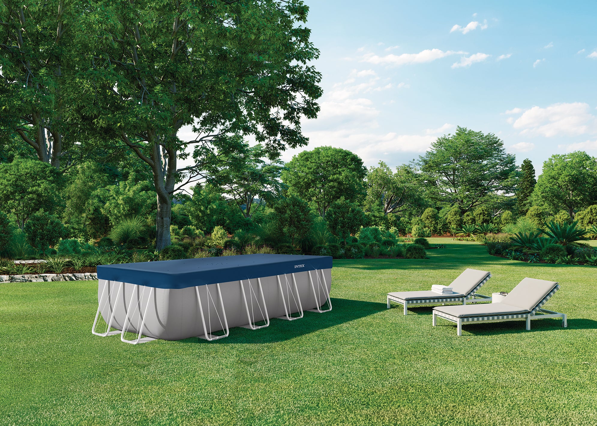 Poolovertræk Intex 28079 Helårs Deluxe 400x200 Cm