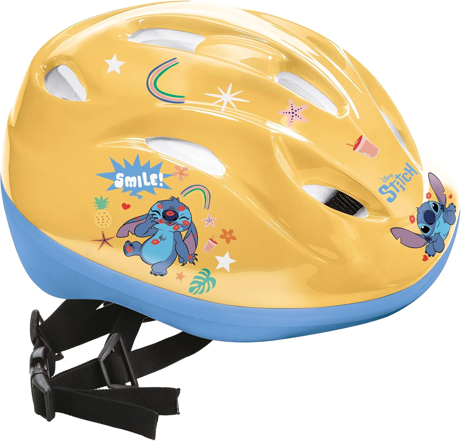 Casco da bicicletta per bambini Cyklo Mondo Stitch giallo/blu