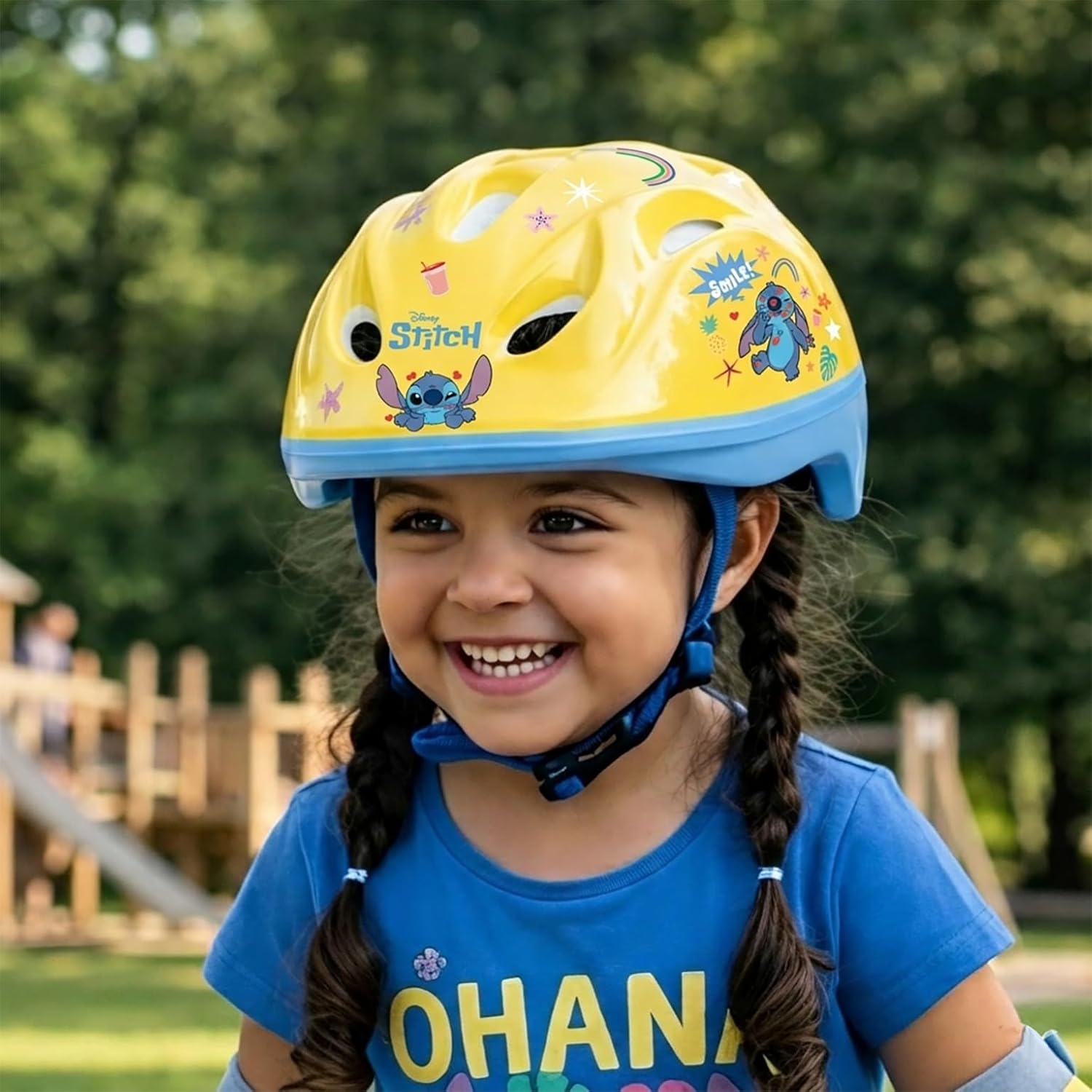 Casco da bicicletta per bambini Cyklo Mondo Stitch giallo/blu