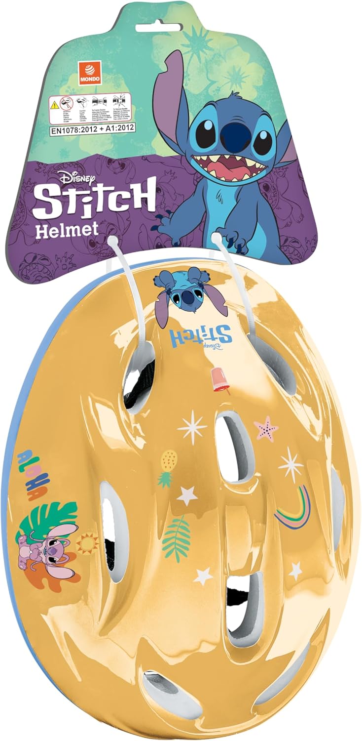Casco da bicicletta per bambini Cyklo Mondo Stitch giallo/blu