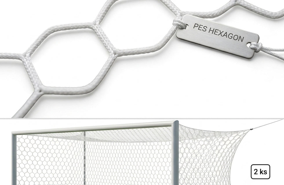 Rete da calcio Sedco Pes Hexagon 3x2 M - Set per due porte Bianca