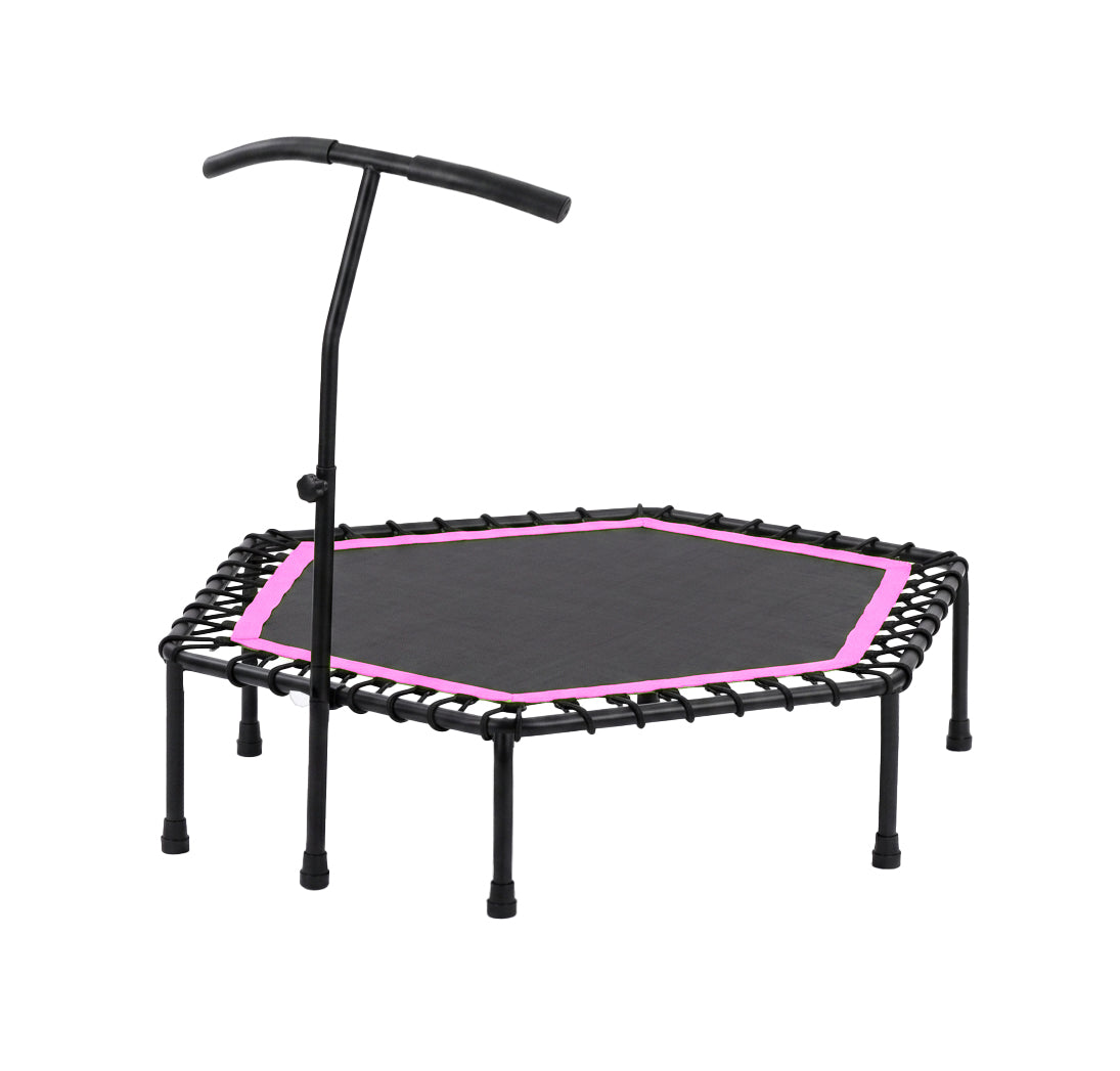 Trampolína s rukojetí Sedco Hexagon Yqa75 - 134 cm Růžová