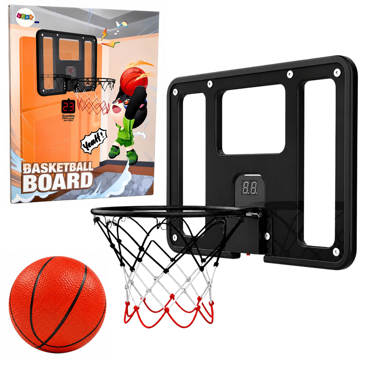 Hanging Basketball Hoop Backboard With Point Counter Lights Sounds