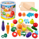Vegetable And Fruit Chopping Set In A Bucket Board Knife Wooden