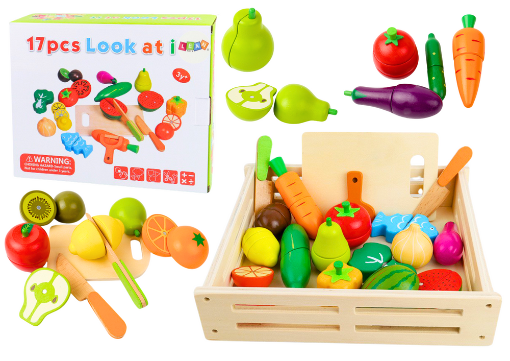 Fruits Vegetables Wooden In Magnet Box Kitchen