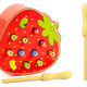 Wooden Skill Game Catch The Bug Strawberry Red