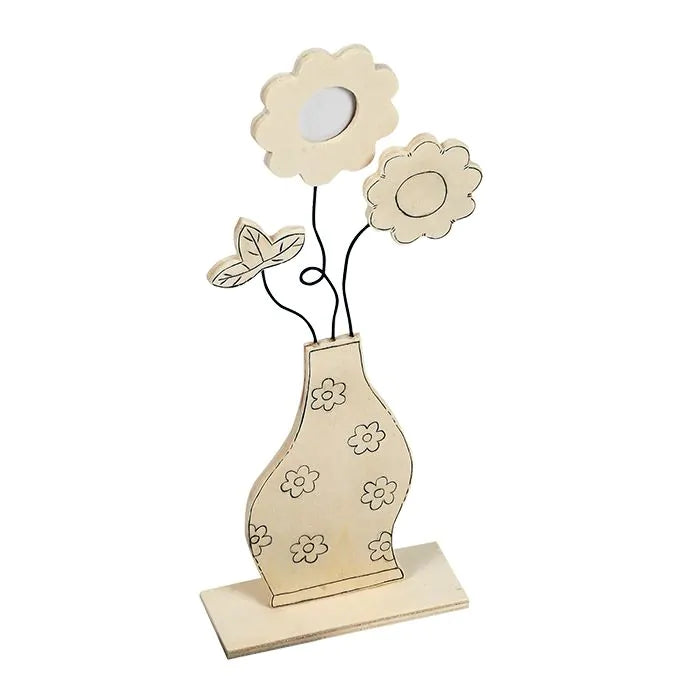 Beleduc Wooden Flower Vase Photo Holder