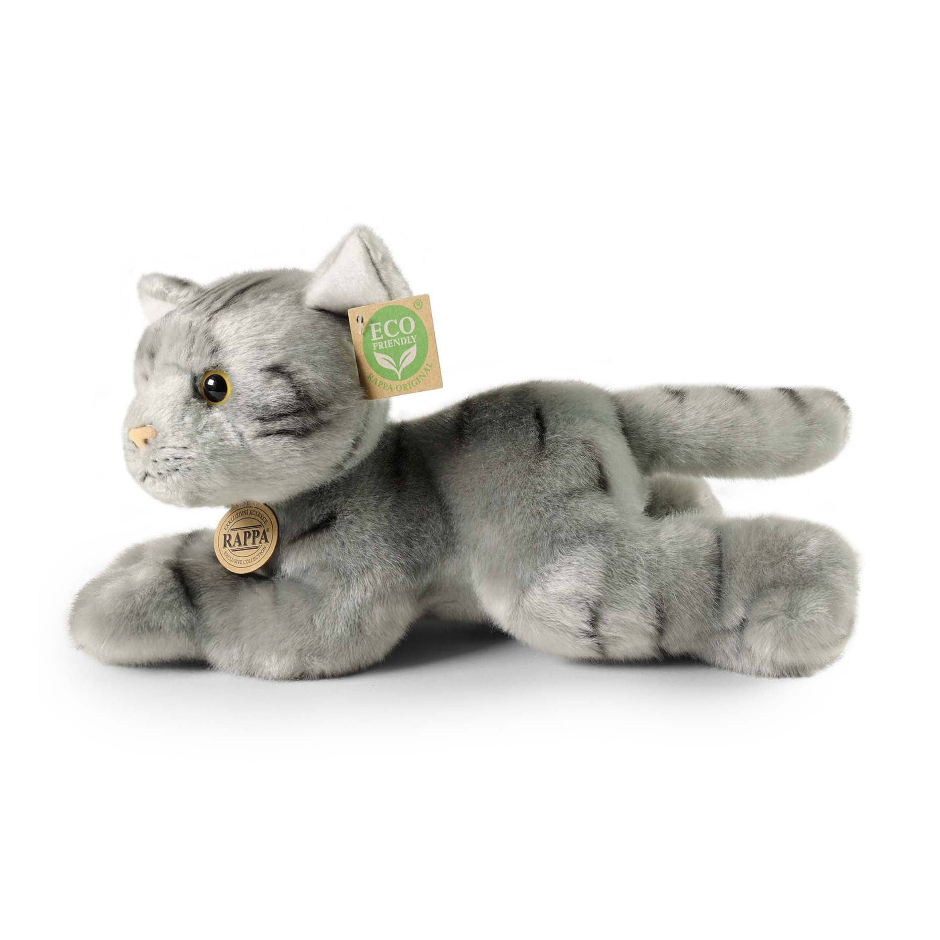Plüschkatze Grau 30 cm Umweltfreundlich