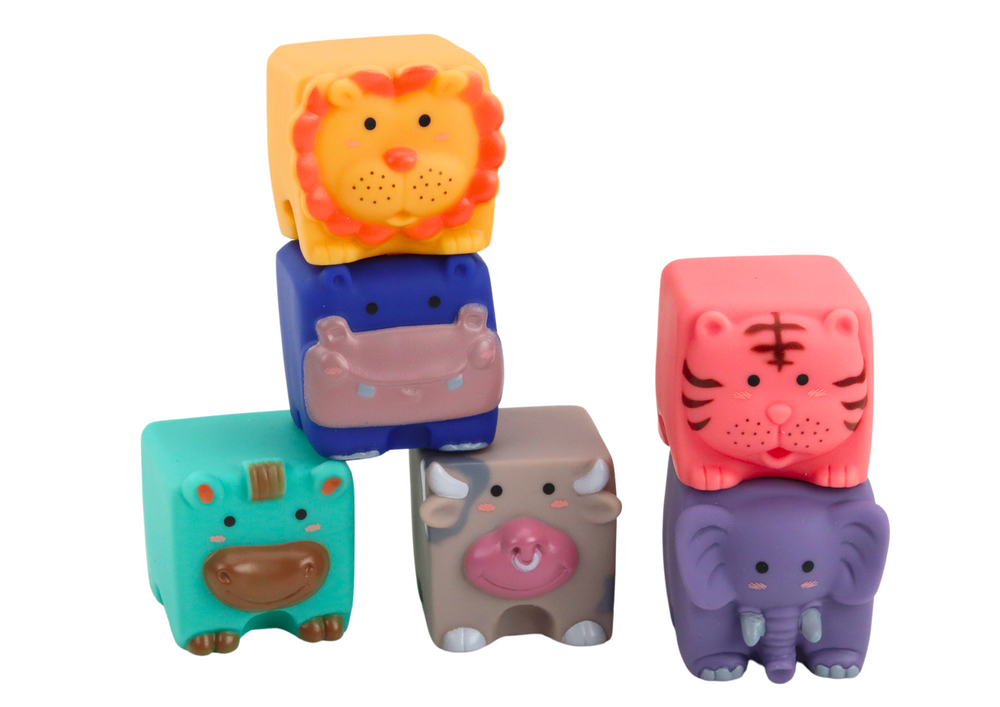 Soft Educational Blocks Animals Numbers Letters Colorful 12 Pcs