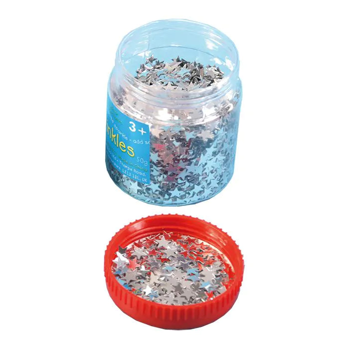 Silver Glitter Craft Stars