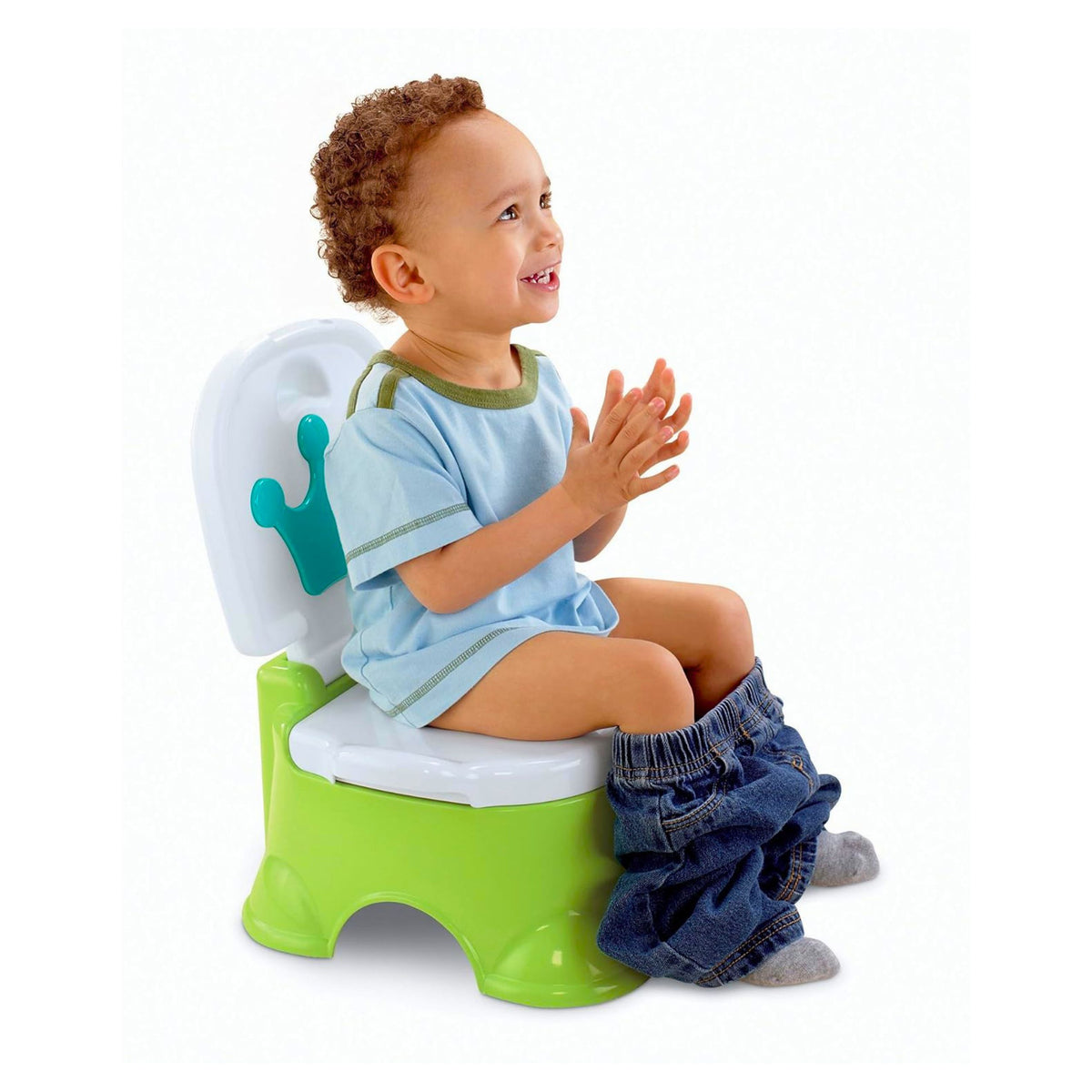 Interactive Potty Green With Blue Crown Musical Toilet For Toddlers 5 In 1