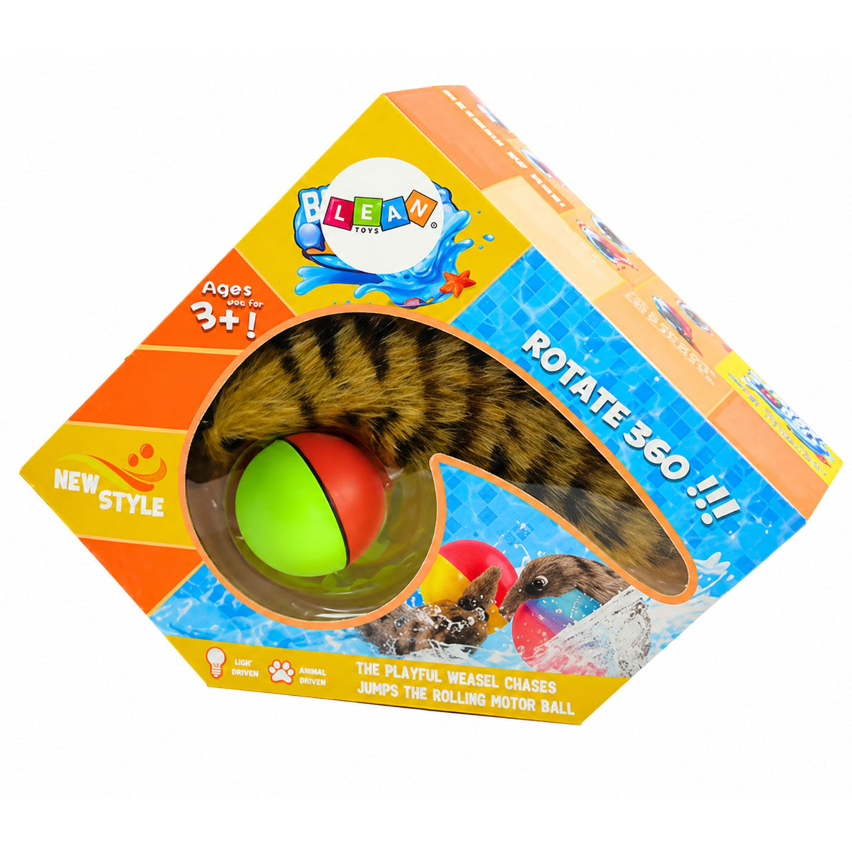 Ball With Fluffy Ferret Tail Interactive Bath Toy