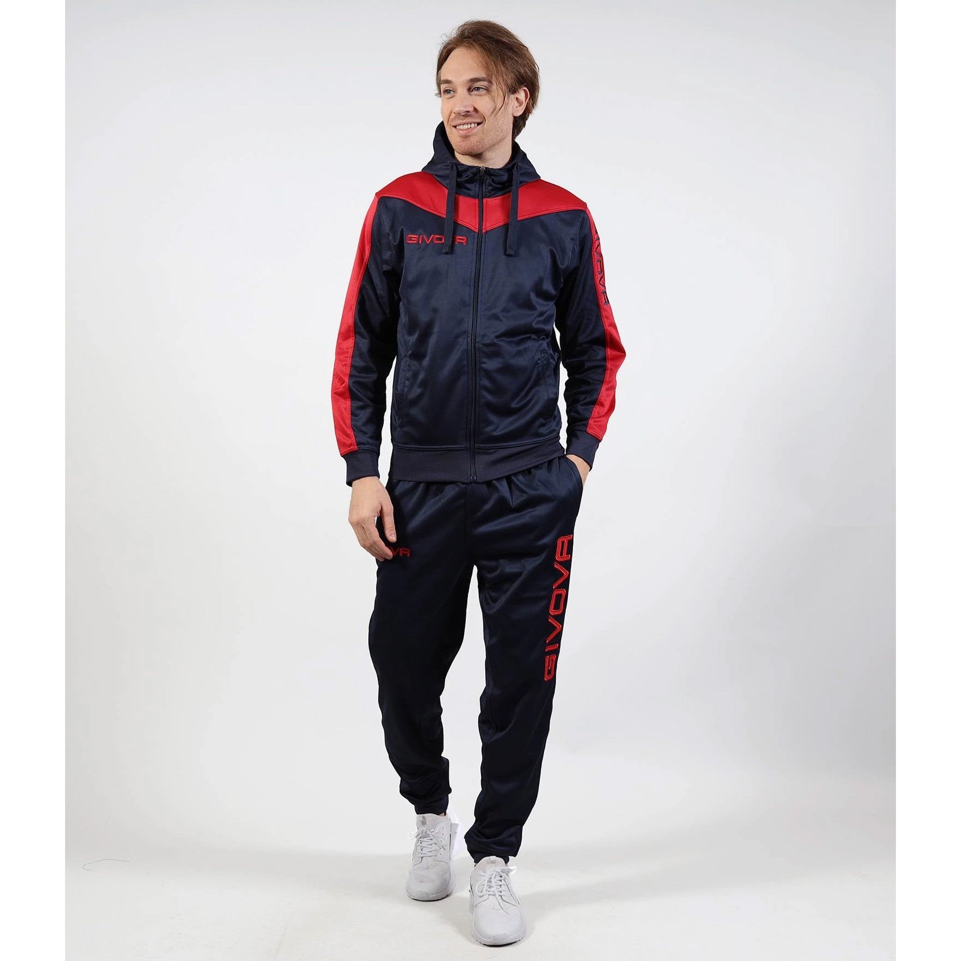 Givova Tuta Roma Hooded Tracksuit Rojo/Marino
