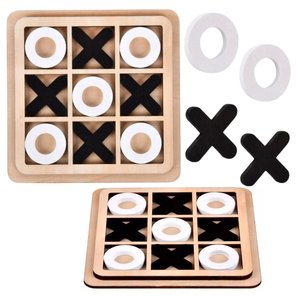 Jogo Tic Tac Toe Lógica Estratégica Madeira