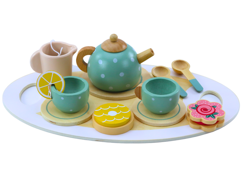 Tea Coffee Set For Children Wooden 15 Pieces