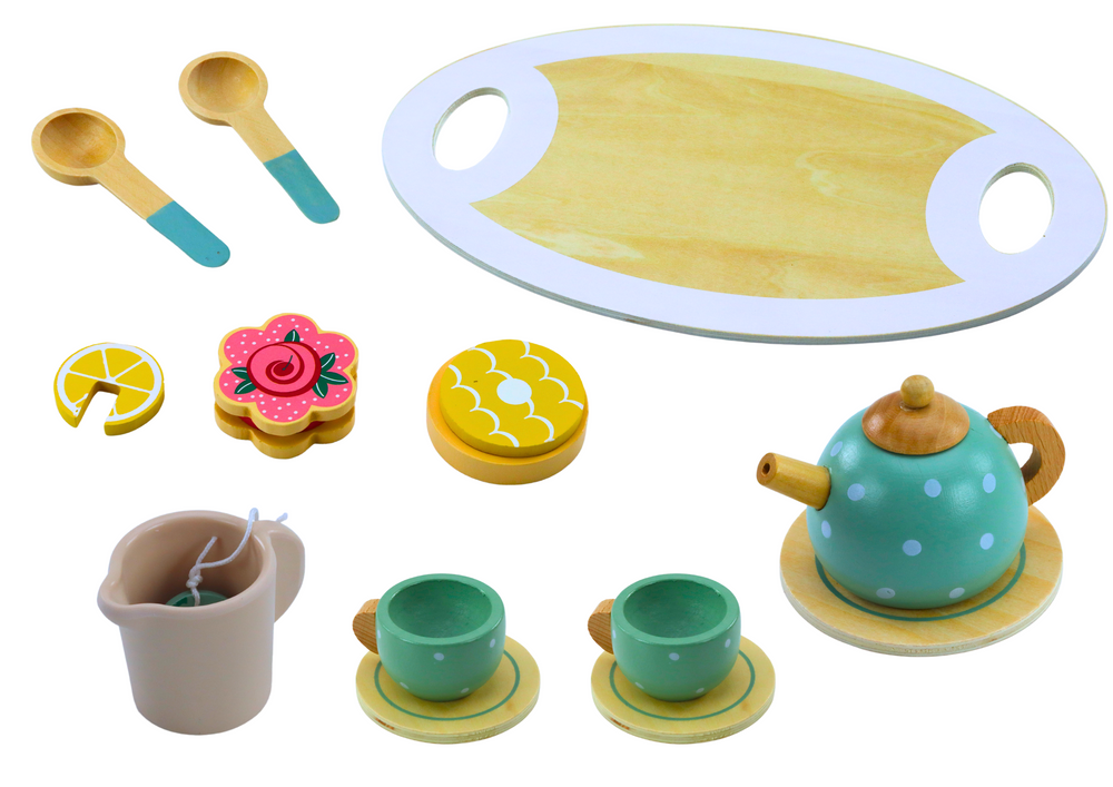 Tea Coffee Set For Children Wooden 15 Pieces