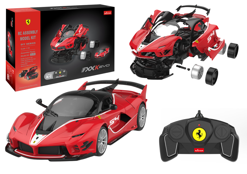 Building Blocks Car Rc Rastar 1:18 Ferrari Fxxk Evo Red 88 Pcs.