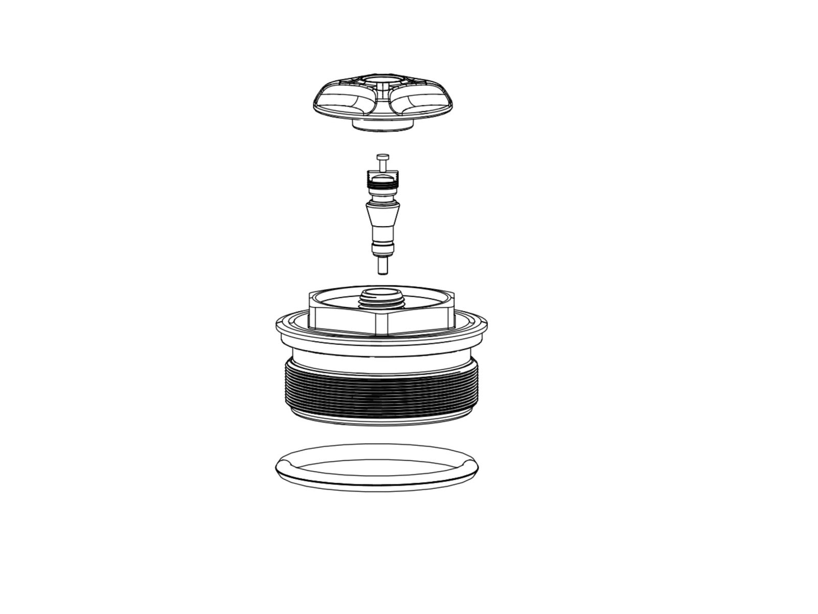 Rockshox Fork Spring Air Top Cap - 35mm (.5mm Thread Pitch) Boost™ 15x110 - Pike A2/lyrik A1+/yari A1+/revela