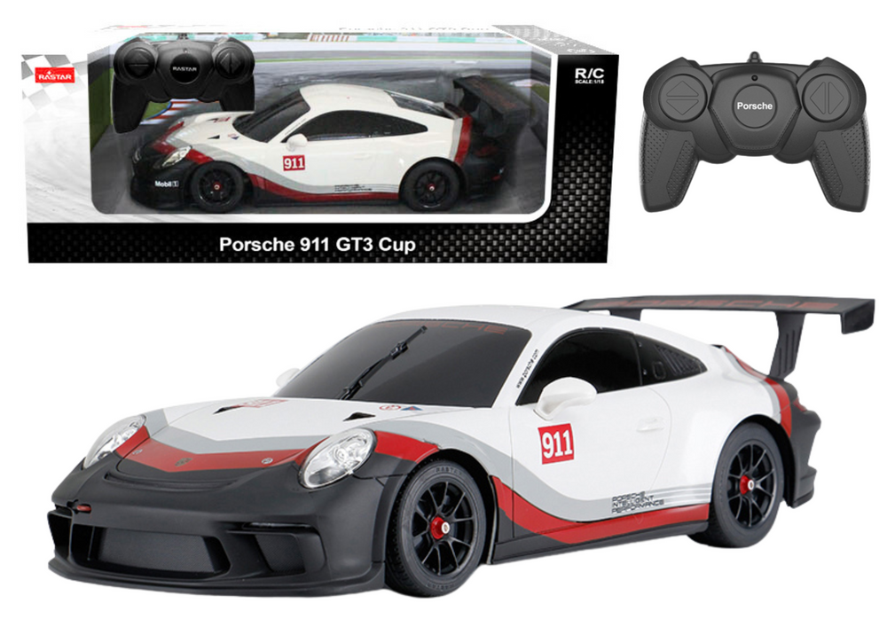 Rc Car 1:18 Rastar Porsche 911 Gt3 White-gray