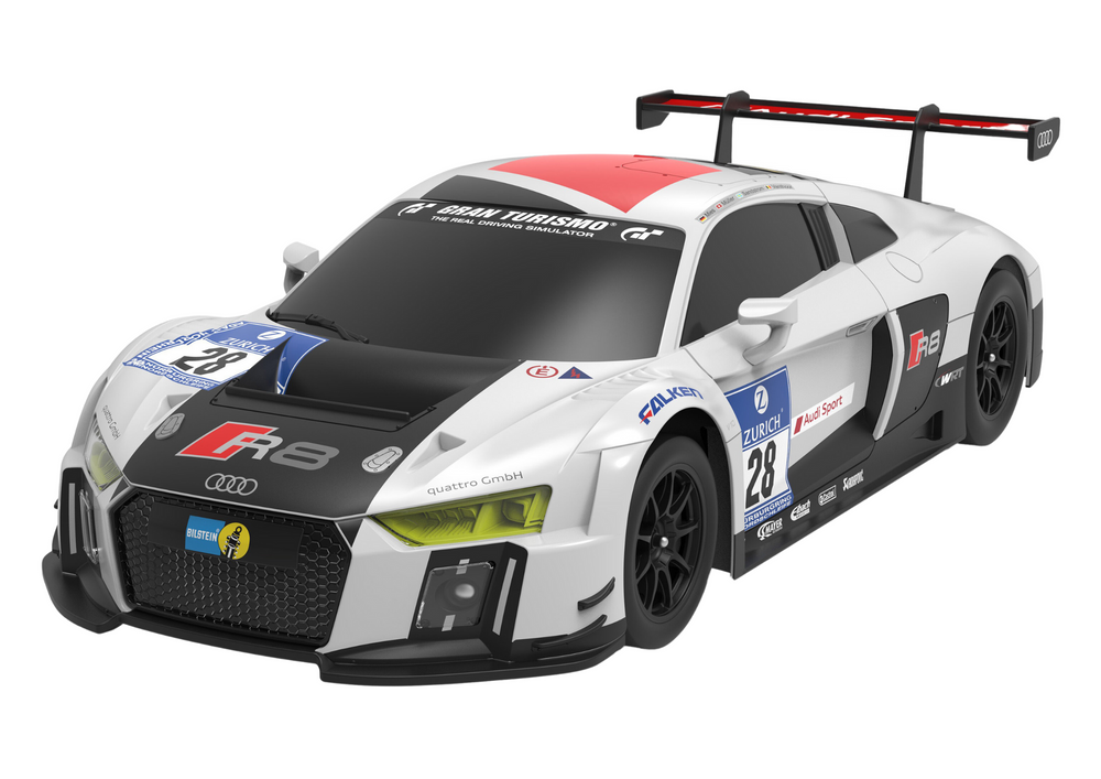 Car R/c 1:24 Remote Controlled Sports Audi R8 Lms White And Black