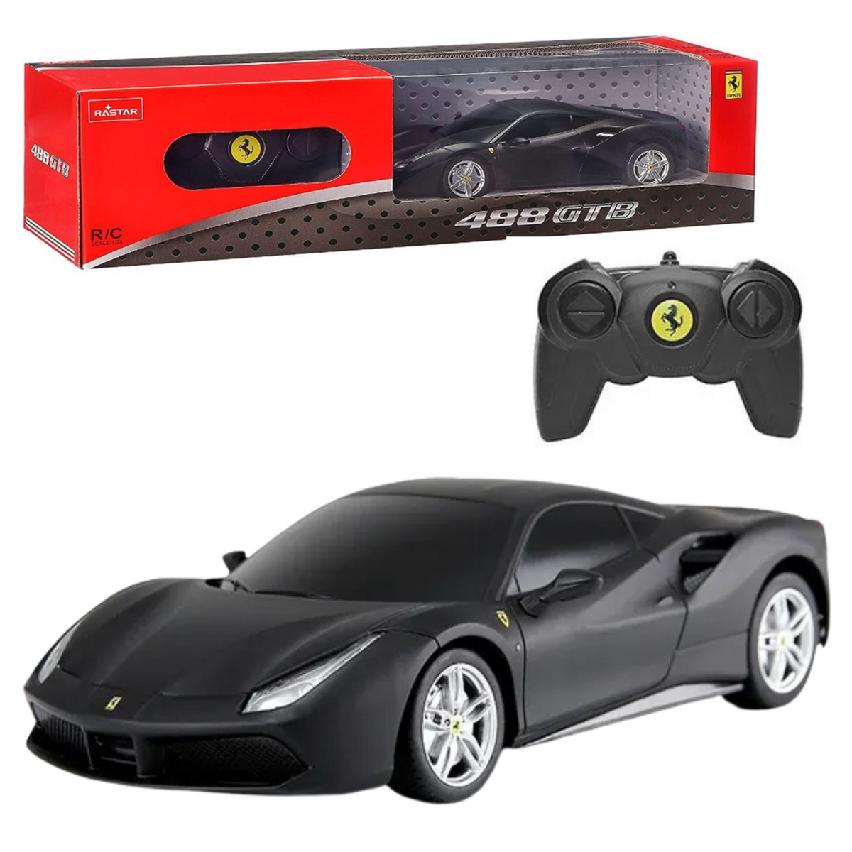Rc Car Rastar 1:24 Ferrari 488 Gtb Black