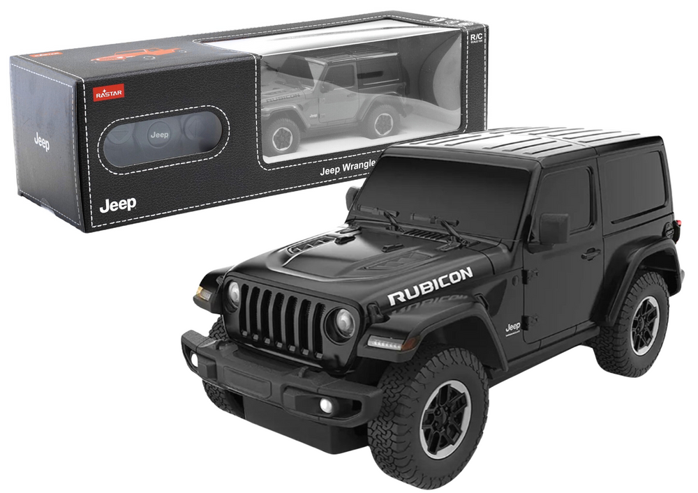 Jeep Wrangler Jl Rubicon Remote Controlled Rc Car Rastar Black 1:24