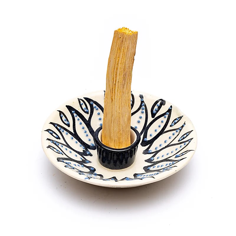 Palo Santo Incense Burner White --set Of 2 Pcs - 12.5x3.5 Cm; 160 G