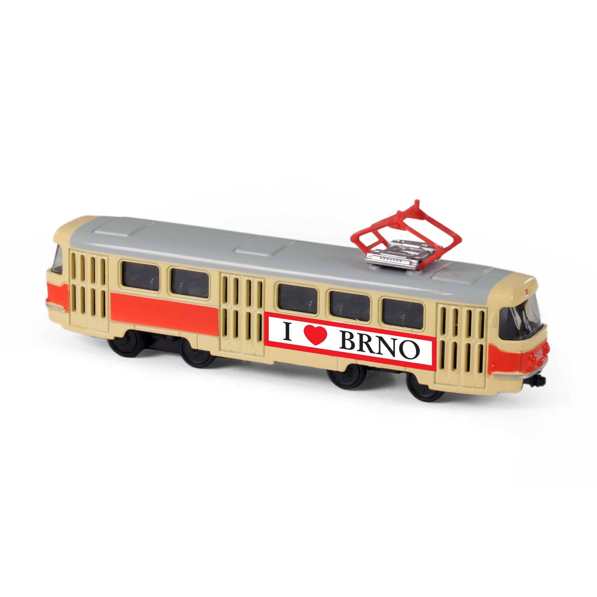 Metalen Tsjechische Retro Tram 16 Cm Brno