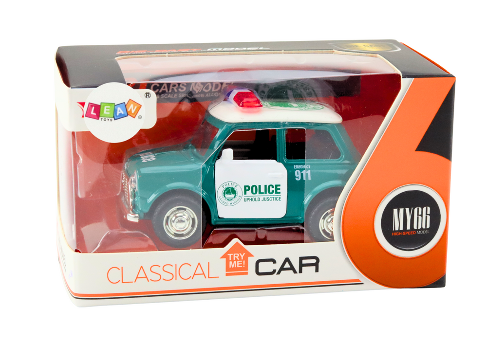 Klasické policejní auto 1:38 Drive Lights Green