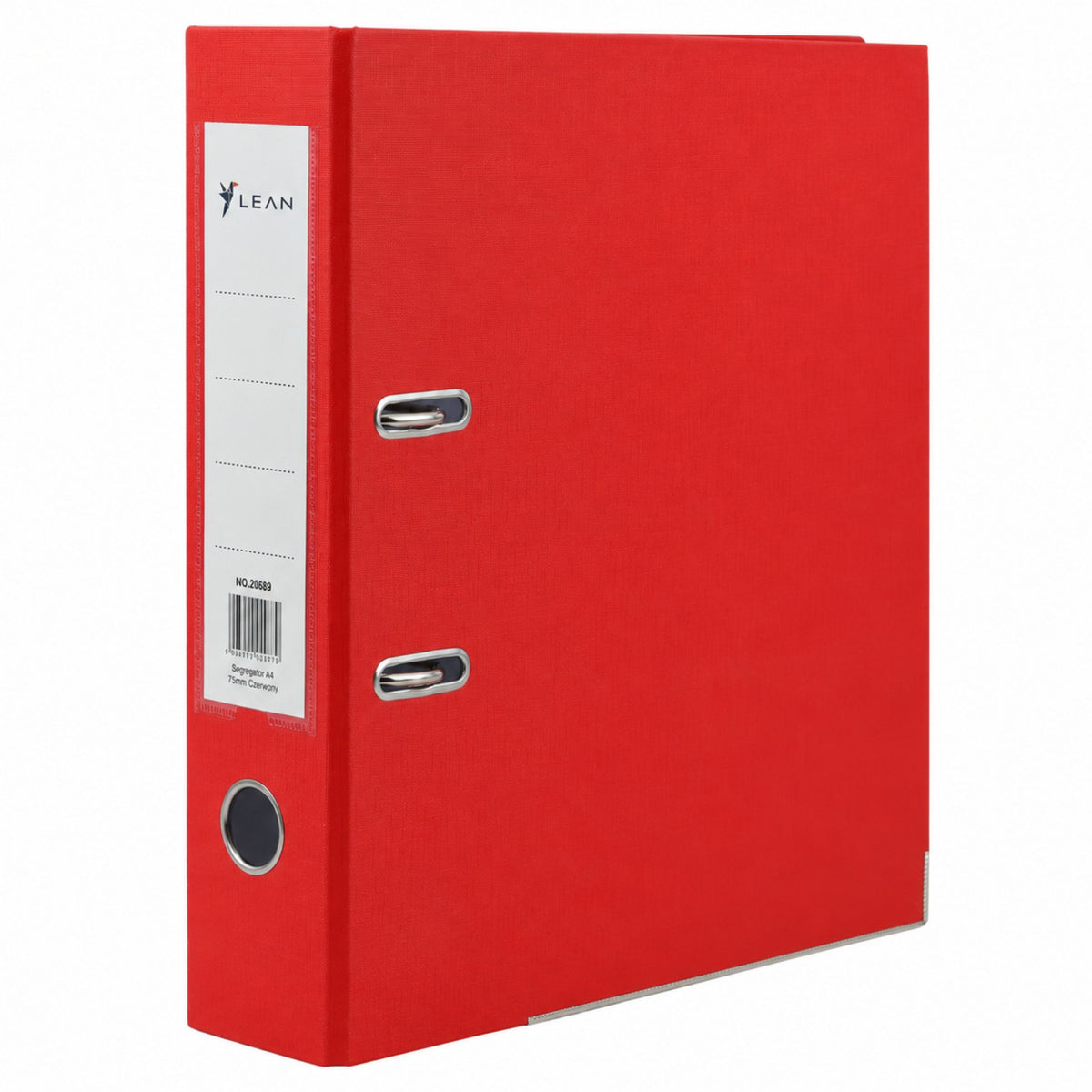 A4 documentbinder/75 mm hendelmechanisme rood