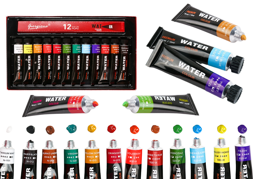 Acrylic Paint Set In A Tube 12 Colors