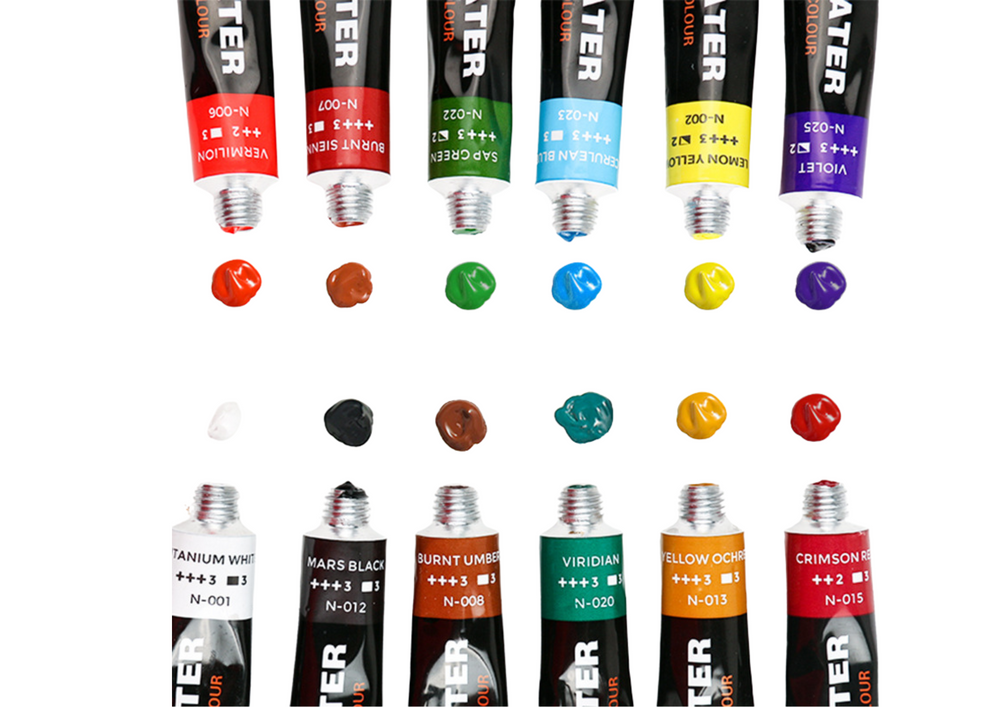 Acrylic Paint Set In A Tube 12 Colors