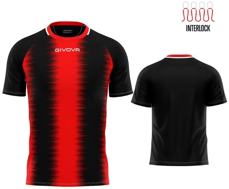 Sports T-shirt Givova Stripe Rød-sort
