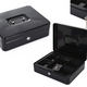 Cash Box Metal With Compartments 2 Keys Black