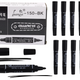 Double-sided Waterproof Marker Set Black 10pcs.