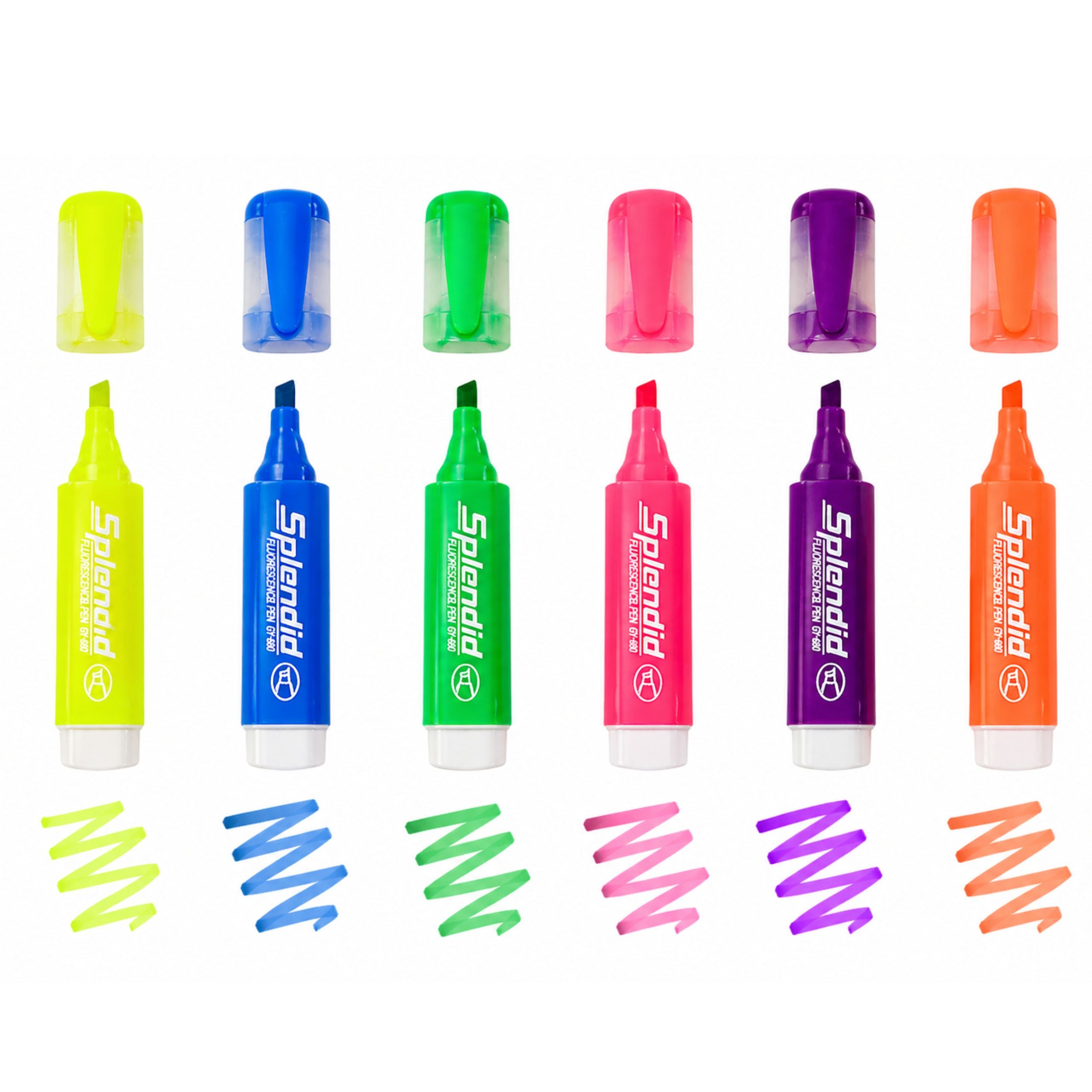 Highlighter Pen Set Pastel Colors 6pcs.