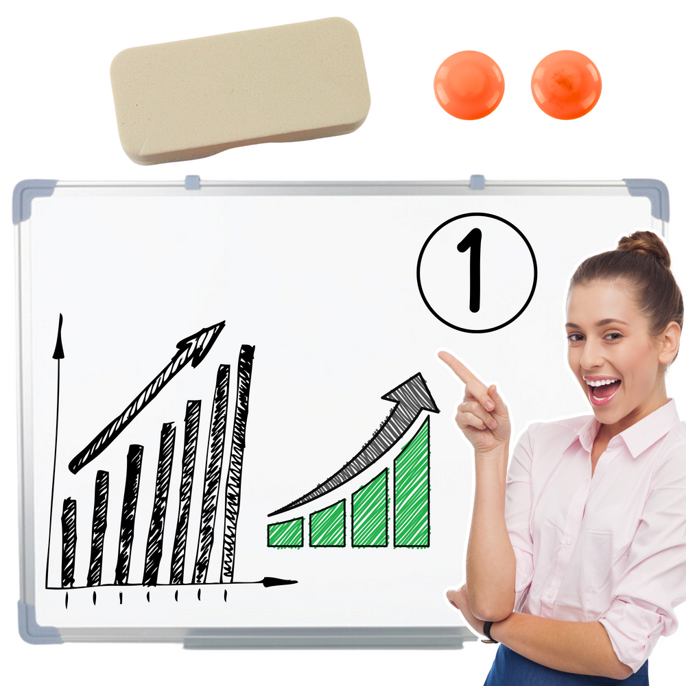 Magnetic Dry Erase Board Sponge 2 Magnets 45x60cm