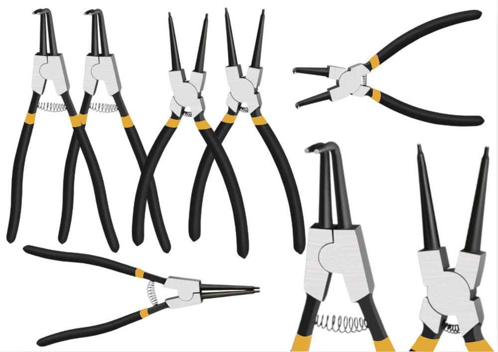 Set Of Circlip Pliers Bent Straight 4pcs.
