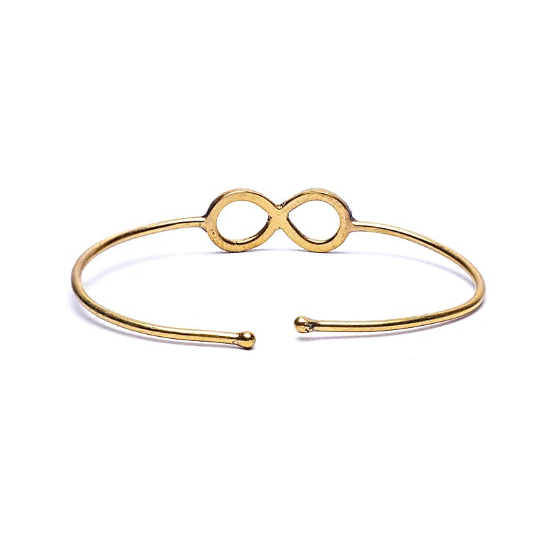 Bratara Infinity Brass Gold Color Reglabila --pachet De 2 Buc - ±7 Cm