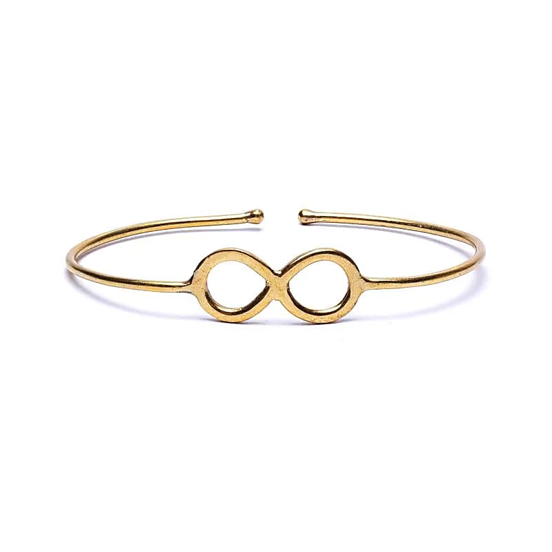 Bratara Infinity Brass Gold Color Reglabila --pachet De 2 Buc - ±7 Cm