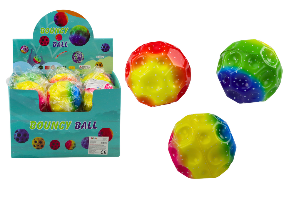 Glowing Ball For Bouncing And Kneading With Recesses Colorful 9.5cm