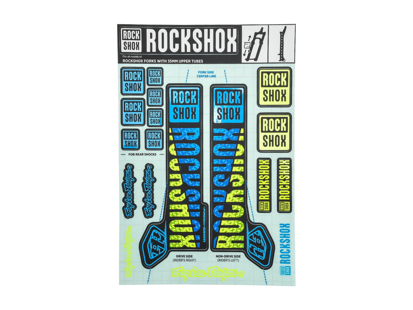 Rockshox Decal Kit Troy Lee Designs 35mm