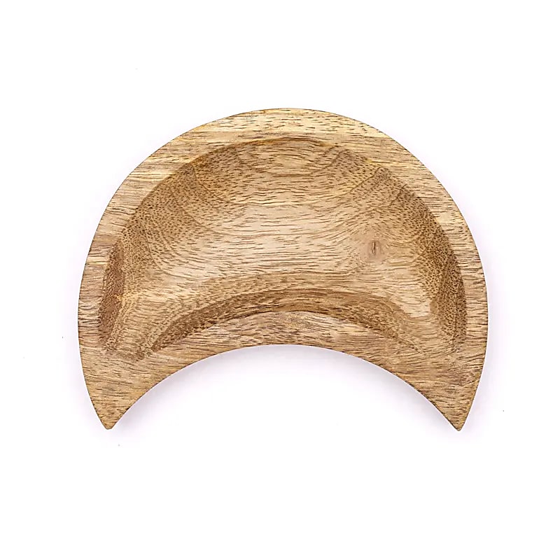 Mango Wood Tray Crescent --set Of 2 Pcs - 11x14.5x2.5cm