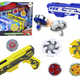 Gun Launcher Set 4 Metal Discs Blue Yellow Lights