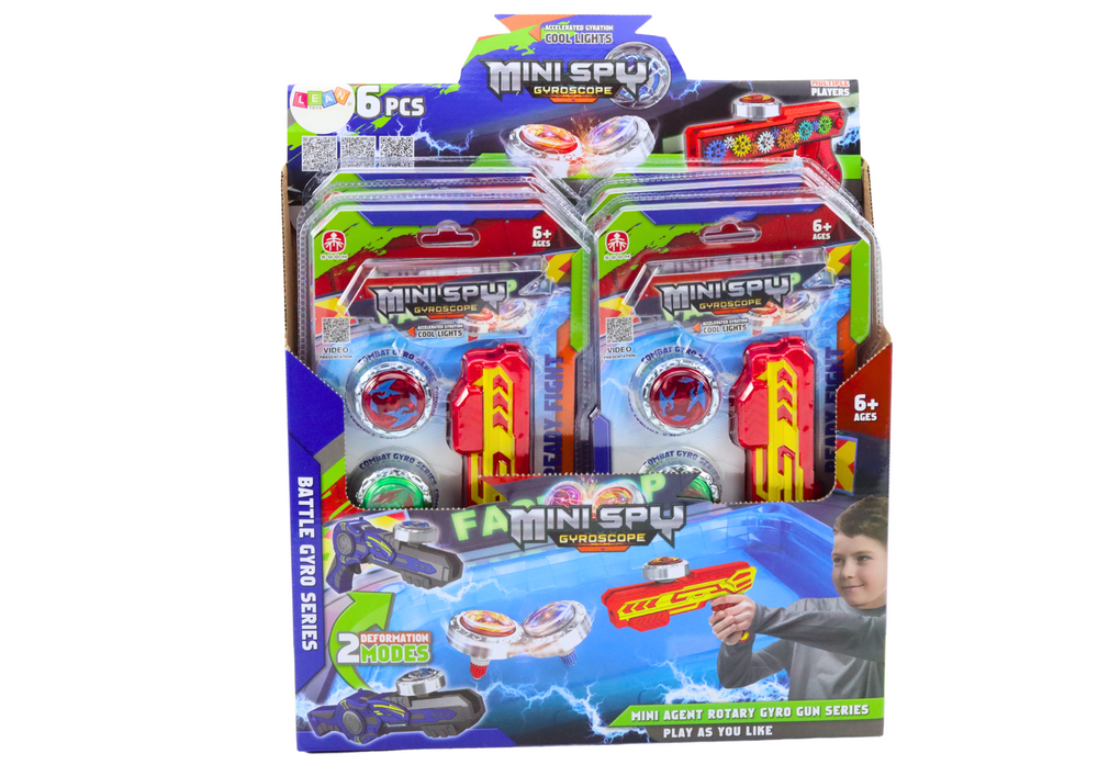 Set Gun Launcher 2 Metal Discs Red Lights