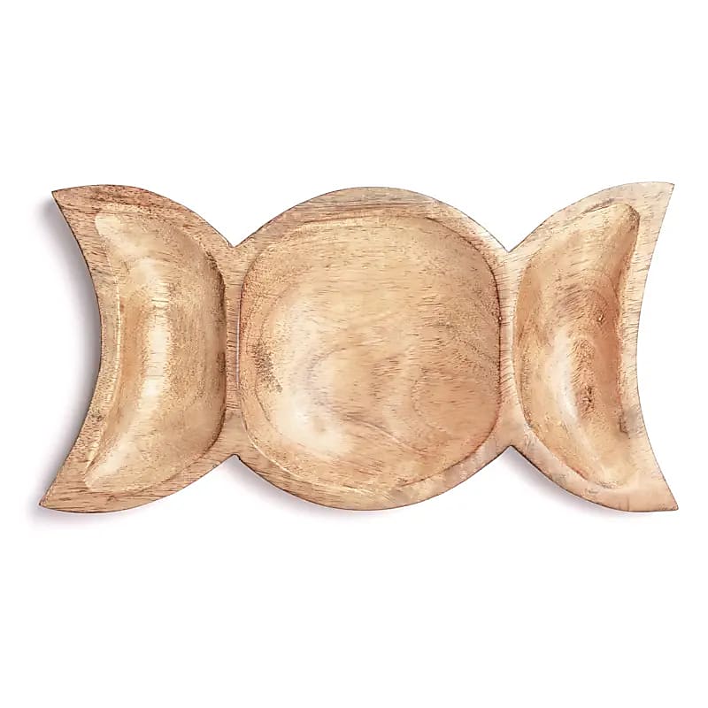 Plateau en bois de manguier Symbole de la Déesse - 29×14.5×2.5 Cm