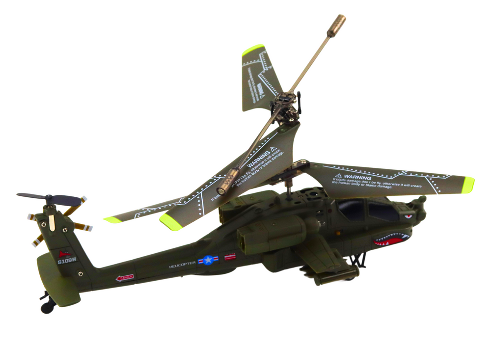 Apache Military Helikopter Fjärrstyrd Rc Syma S109h Khaki