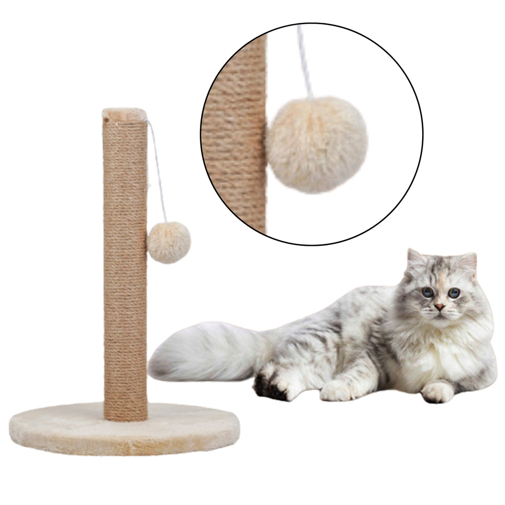 Cat Scratcher Scratching Post Tower Light Brown 40 Cm X 30 Cm
