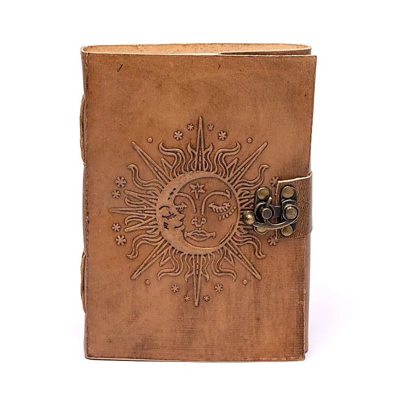 Notebook Sun & Moon med fodral i konstläder - 250g; 18x13 cm